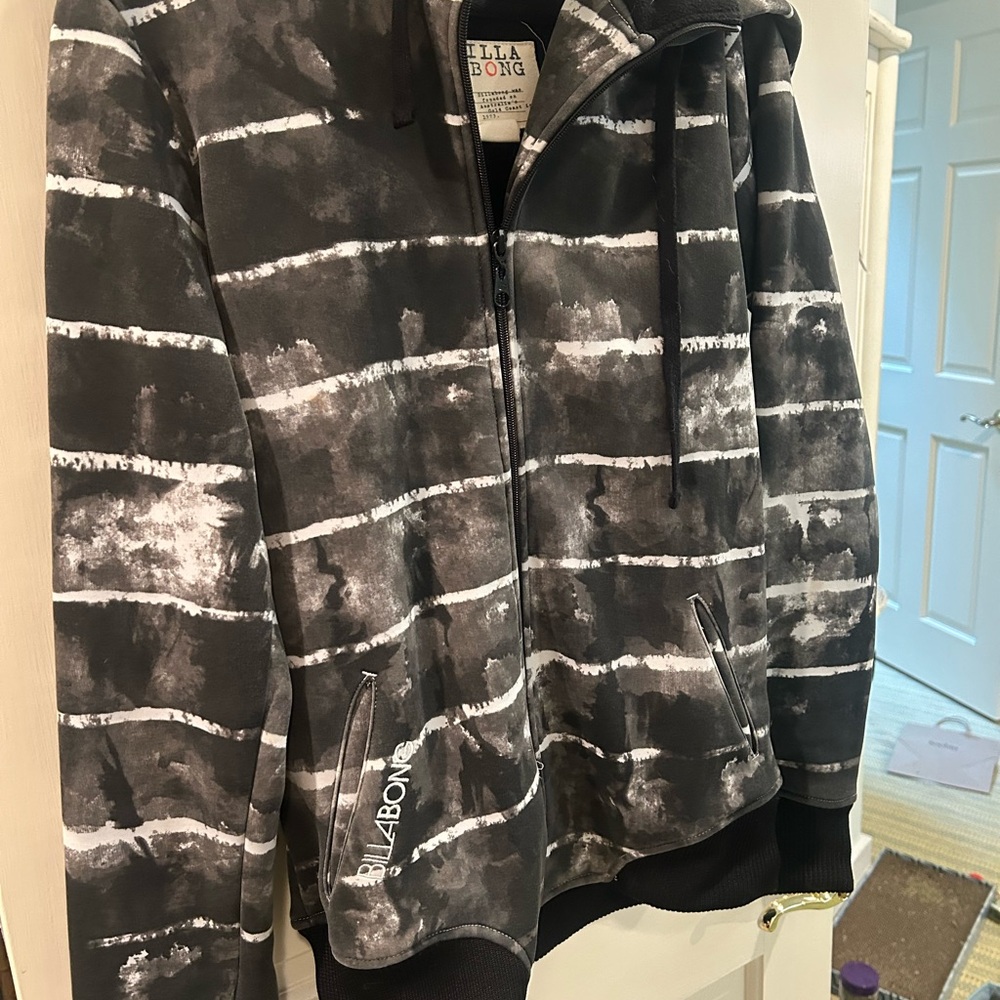 Billabong Black and Gray Zip-Up Jacket